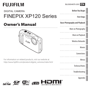 Bruksanvisning Fujifilm FinePix XP120 Digitalkamera