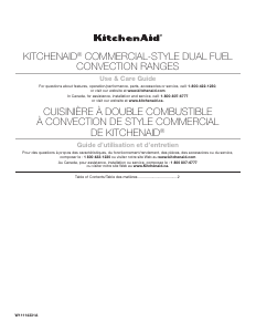 Mode d’emploi KitchenAid KFDC500JAV Cuisinière