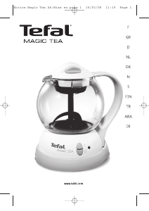 Kullanım kılavuzu Tefal BJ100539 Magic Tea Çay makinesi