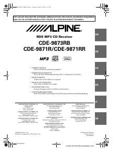 Mode d’emploi Alpine CDE-9873RB Autoradio