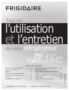 Mode d’emploi Frigidaire FFUS2613LP Réfrigérateur combiné