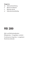 Mode d’emploi Gaggenau RB289300 Réfrigérateur combiné