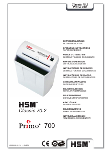 Handleiding HSM Classic 70.2 Papiervernietiger