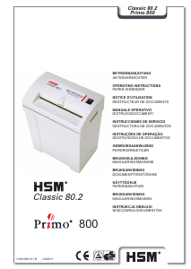 Handleiding HSM Classic 80.2 Papiervernietiger
