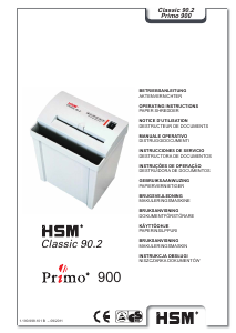 Käyttöohje HSM Classic 90.2 Paperisilppuri