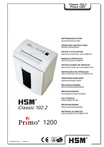 Handleiding HSM Classic 102.2 Silver Edition Papiervernietiger