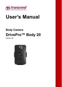 Handleiding Transcend DrivePro Body 20 Actiecamera