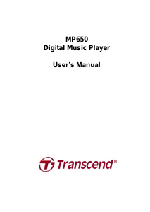 Handleiding Transcend MP650 Mp3 speler