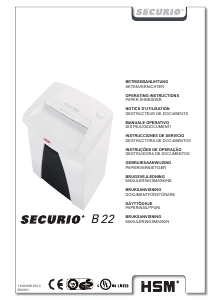 Handleiding HSM Securio B22 Papiervernietiger