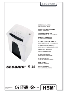 Handleiding HSM Securio B34 Papiervernietiger