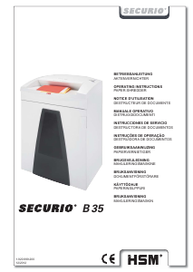 Handleiding HSM Securio B35 Papiervernietiger