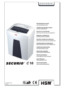 Handleiding HSM Securio C16 Papiervernietiger