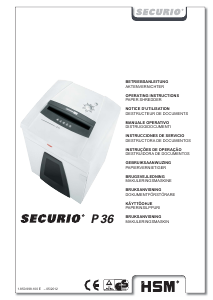 Handleiding HSM Securio P36 Papiervernietiger