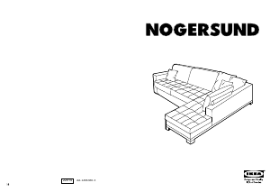 Manual IKEA NOGERSUND Canapea extensibilă