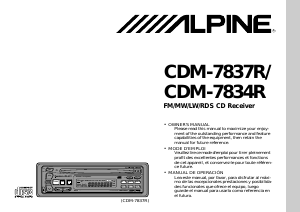 Handleiding Alpine CDM-7837R Autoradio
