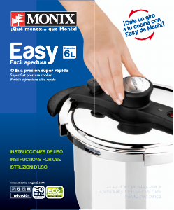 Manual de uso Monix Easy Olla a presión