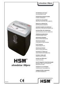 Handleiding HSM Shredstar X6pro Papiervernietiger