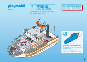 Manual de uso Playmobil set 5540 Harbour Barco de rescate con manguera
