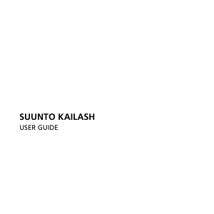 Bruksanvisning Suunto Kailash Sportklocka