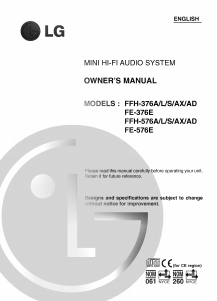 Bruksanvisning LG FFH-376AD Stereoanläggning