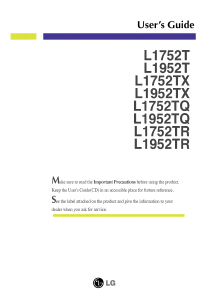 Bruksanvisning LG L1752TQ-SF LCD skärm