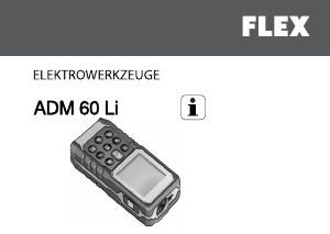 Käyttöohje Flex ADM 60 Li Laseretäisyysmittalaite