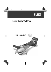 Vadovas Flex L 125 18.0-EC Kampinis šlifuoklis