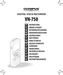 Manual Olympus VN-750 Gravador de voz