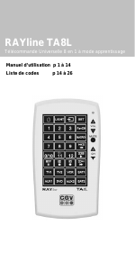 Manual CGV RAYline TA8L Remote Control