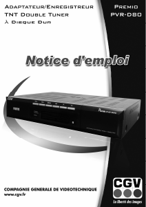 Mode d’emploi CGV Premio DVR-D80 Récepteur numérique
