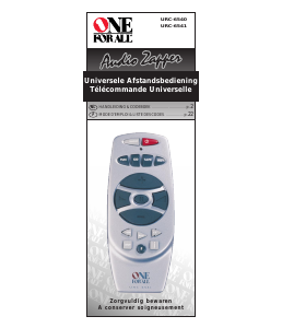 Manual One For All URC 6541 Audio Zapper Remote Control
