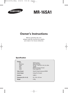 Bruksanvisning Samsung MR-16SA1 Mediaspelare