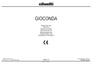 Mode d’emploi Olivetti Gioconda Calculatrice