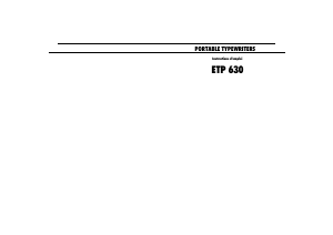 Mode d’emploi Olivetti ETP 630 Machine à écrire