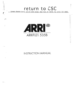 Handleiding ARRI ARRIFLEX 535 B Camcorder