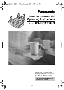 Handleiding Panasonic KX-FC195GRG Faxapparaat