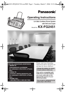 Handleiding Panasonic KX-FG2451 Faxapparaat