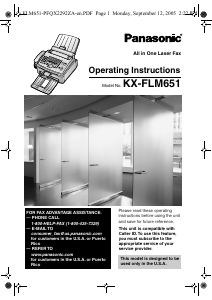 Manual Panasonic KX-FLM651 Fax Machine