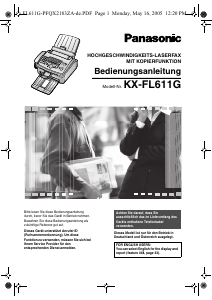 Bedienungsanleitung Panasonic KX-FL611G Faxmaschine