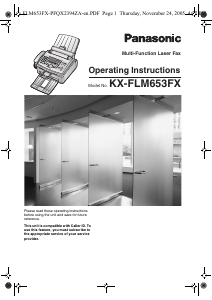 Manual Panasonic KX-FLM653FX Fax Machine