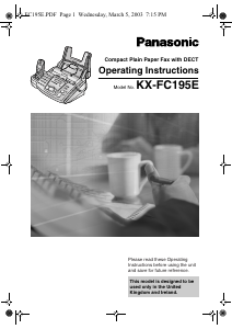 Manual Panasonic KX-FC195E Fax Machine