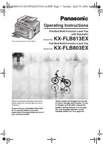 Manual Panasonic KX-FLB803EX Fax Machine