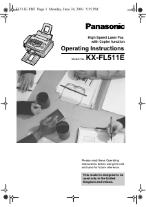 Handleiding Panasonic KX-FL511E Faxapparaat