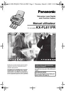 Mode d’emploi Panasonic KX-FL611FR Télécopieur