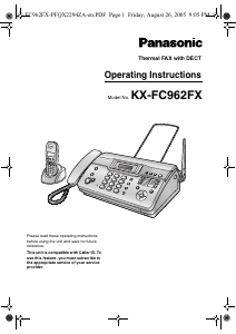 Manual Panasonic KX-FC962FX Fax Machine