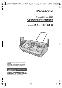 Manual Panasonic KX-FC966FX Fax Machine