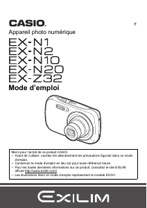 Mode d’emploi Casio EX-N10 Exilim Appareil photo numérique