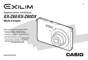 Mode d’emploi Casio EX-Z60DX Exilim Appareil photo numérique