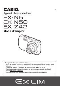 Mode d’emploi Casio EX-N50 Exilim Appareil photo numérique
