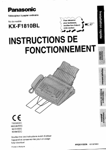 Mode d’emploi Panasonic KX-F1810BL Télécopieur